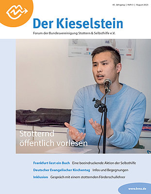 Das Mitgliedermagazin der BVSS heißt "Der Kieselstein". Ein exemplares Titelbild des Magazins "Der Kieselstein"