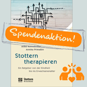 Mit Ihrer Spende ermöglichen Sie den Nachdruck des Ratgebers "Stottern therapieren" Symbolbild für eine Spendenaktion zum Ratgeberbuch "Stottern Therapieren"
